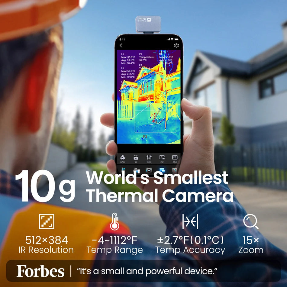 Θερμική Κάμερα Απεικόνισης P2 -20℃ έως 600℃ για Θέρμανση Δαπέδου και Επιθεώρηση HVAC
