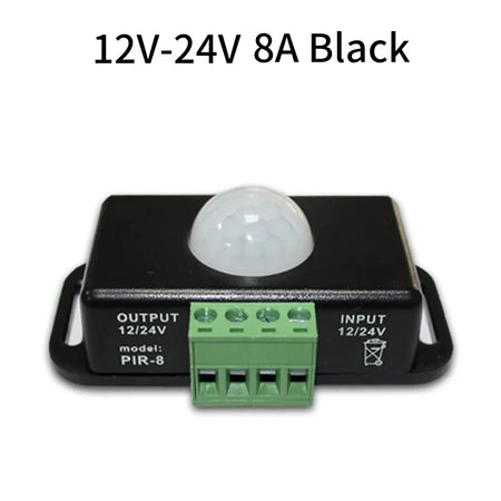 GGBEE DC 12V-24V PIR Motion Sensor Switch &ndash; Automatic Human Detection for Efficient LED Control black shell