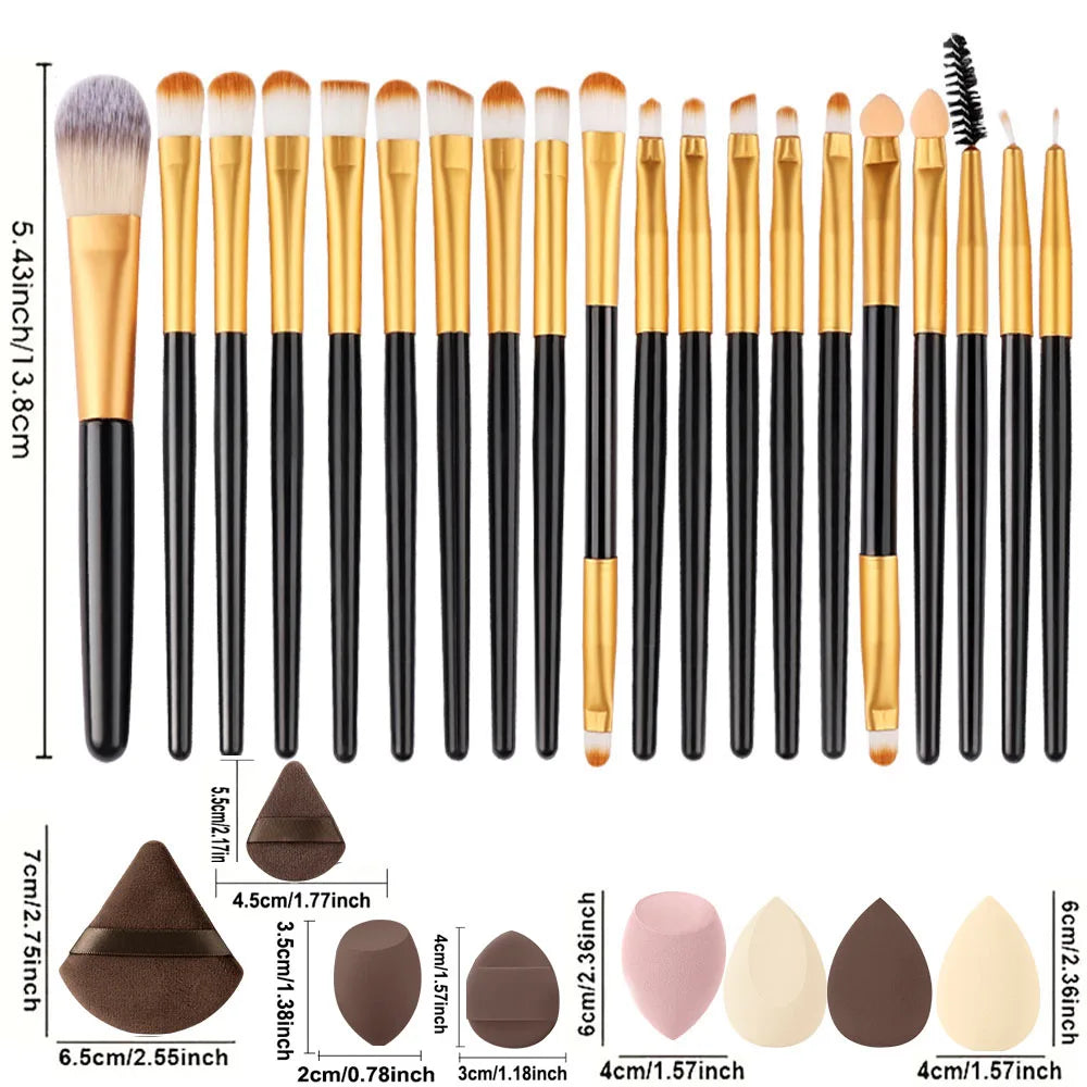 Portable 8/22/34Pcs Makeup Brush Set - Soft, Versatile Beauty Tool Kit