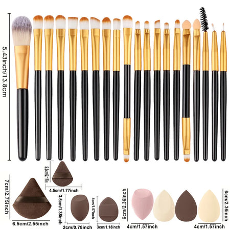 Portable 8/22/34Pcs Makeup Brush Set - Soft, Versatile Beauty Tool Kit