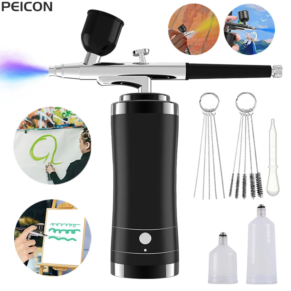 Tragbares Airbrush-Set mit Kompressor für Modellmalerei