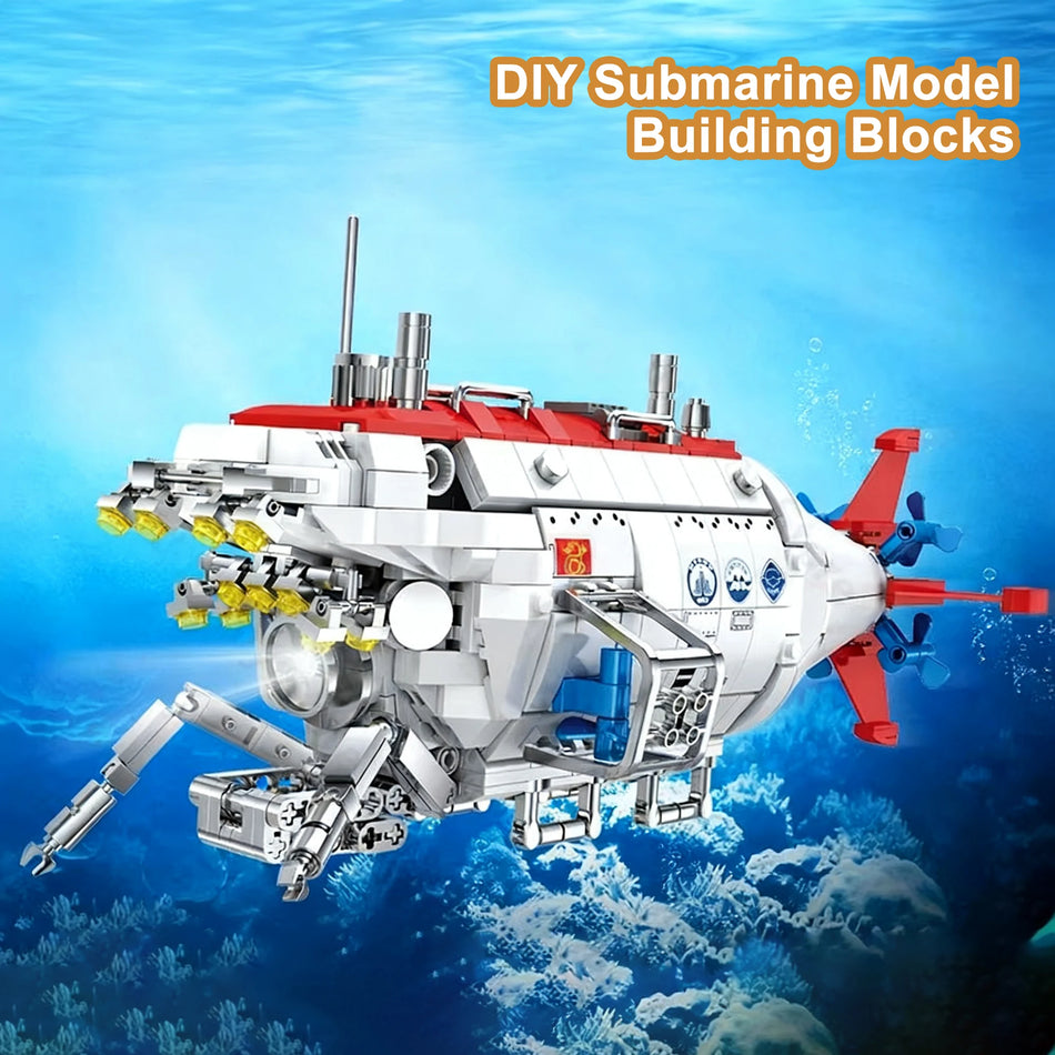 CONUSEA Jiaolong Submarine Building Blocks, 3D Puzzle Kit, ABS Plastic