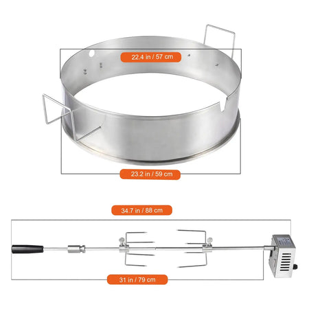 Universal Grill Rotisserie Kit 9W Stainless Steel 22 in / GERMANY