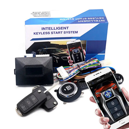 Universal Car Alarm Auto Start Stop System Remote Control Engine Ignition Autostart Kit Keyless Push Start System Car Accessorie by InterCyprus Trading Ltd