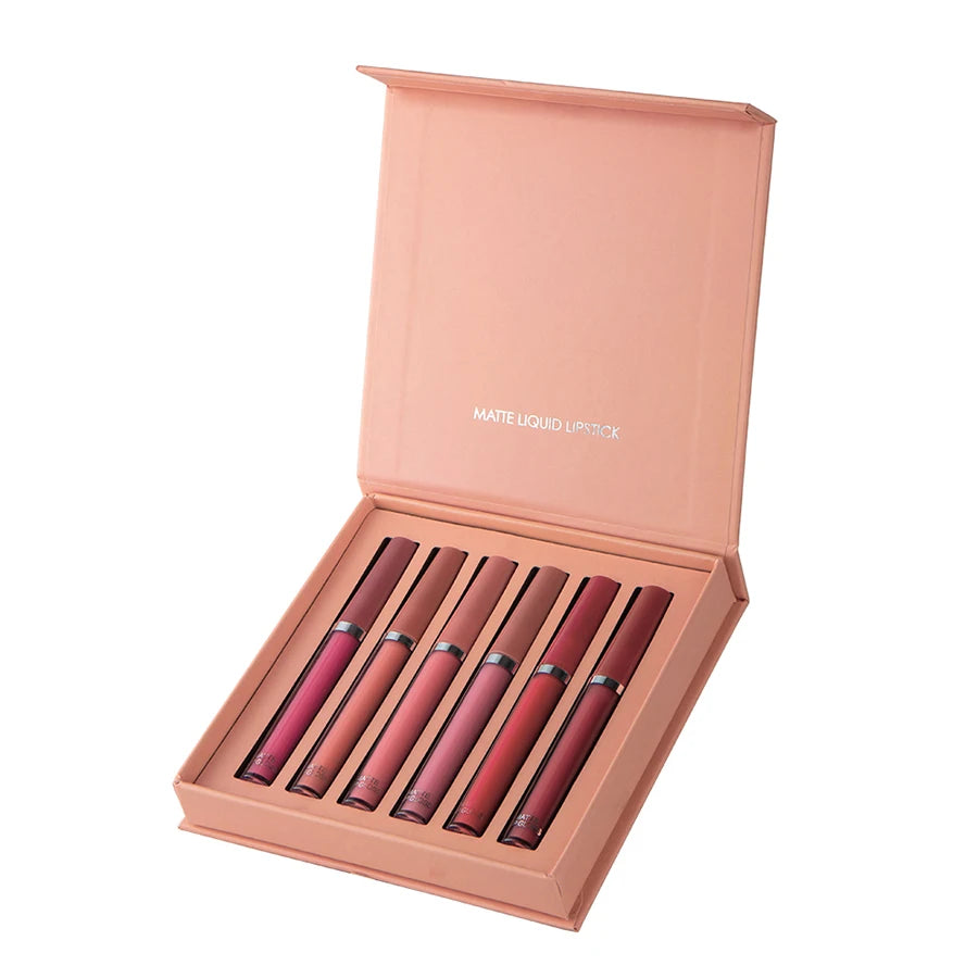 MAXFINE 6PC Matte Velvet Lip Gloss Set