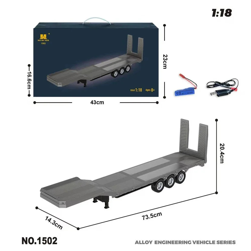 Huina 1To18 RC Truck 770S Scania Alloy &ndash; Light And Sound 1502 Gary Platform