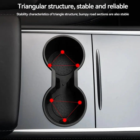 Cup Holder For Tesla Model 3/Y 2021+ Center Console Interior Accessories Slot Slip Limit Clip Universal Water Cup Hoder Insert by InterCyprus Trading Ltd