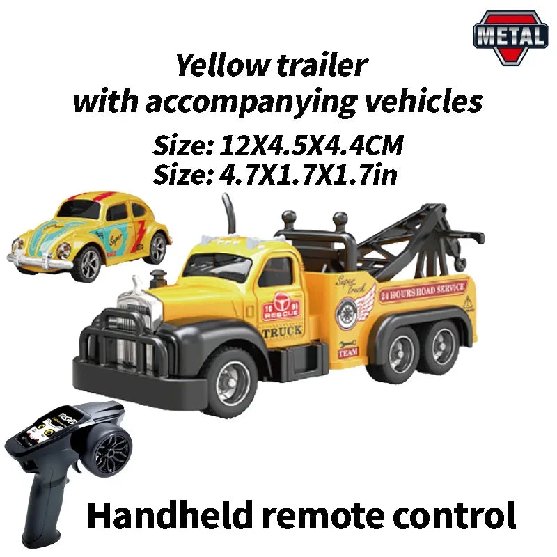 RC Car Pickup Rescue Truck 1/64 &ndash; App Controlled Remote Fun yellow