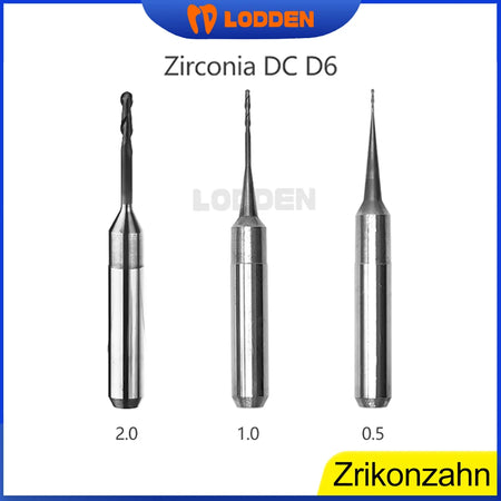 Zirkonzahn D6 Shank Milling Burs - For Zirconia Ceramics Zirconia D2.0