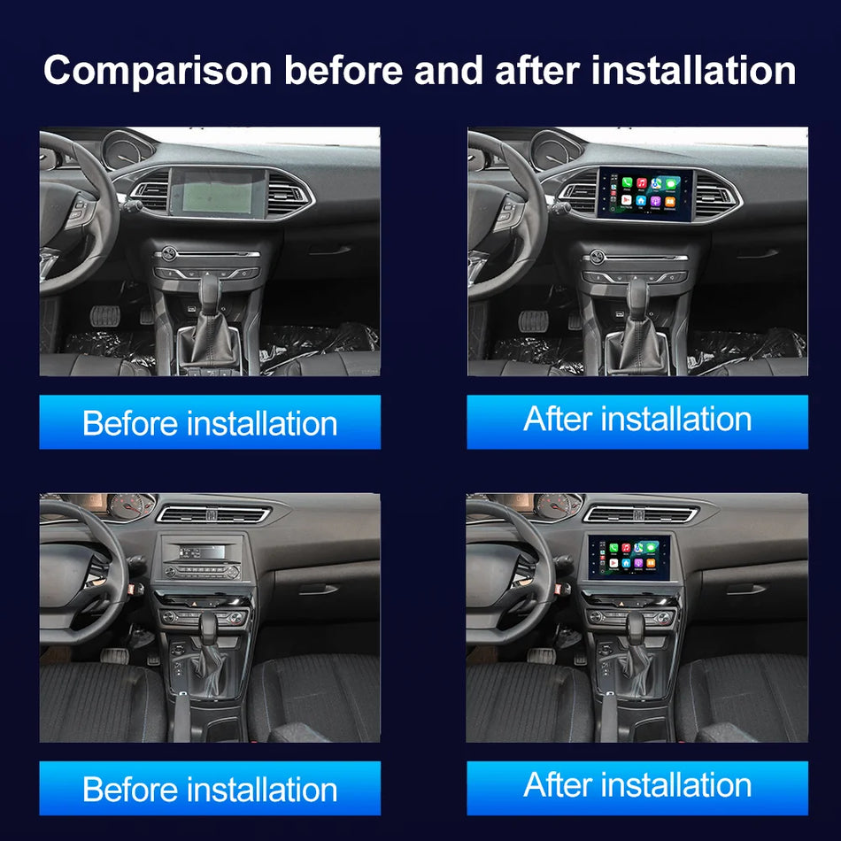 Radio Double Din Carplay z nawigacją GPS do Peugeot 308 T9 2013-2017