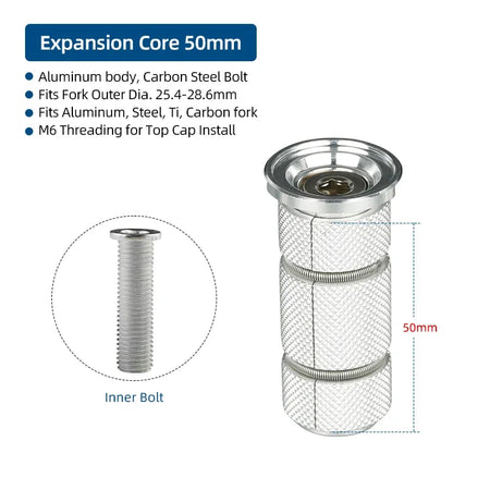 DEEMOUNT Bicycle Carbon Fork Steerer Headset Plug &ndash; Robust and Durable Expansion Anchor 50mm / CHINA