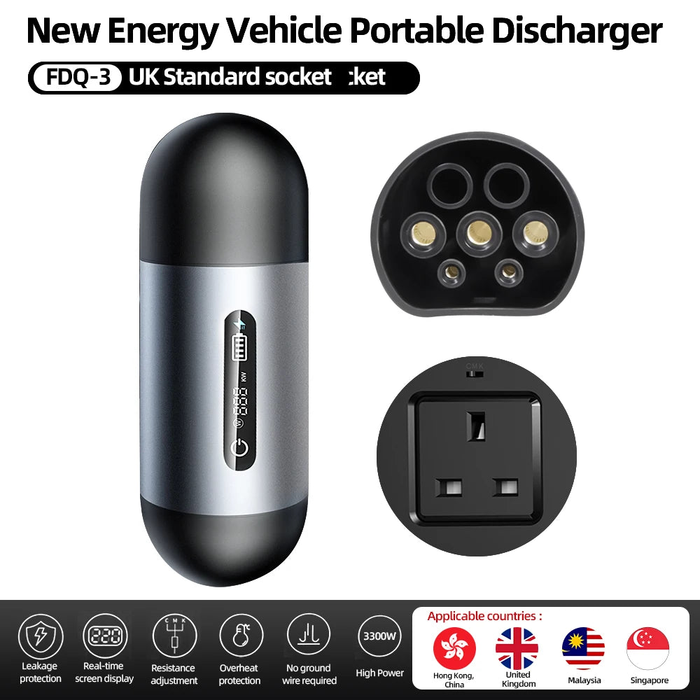 Portable Discharger For New Energy Vehicle - 3300W Overheat UK