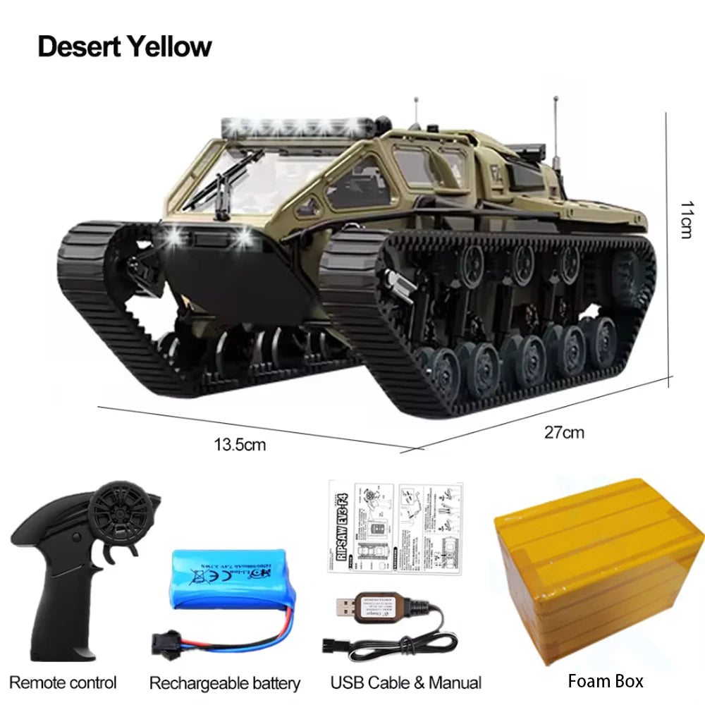C8812 RC Tank Full Scale Tracked Vehicle - Led Light Ready Yellow Foam box