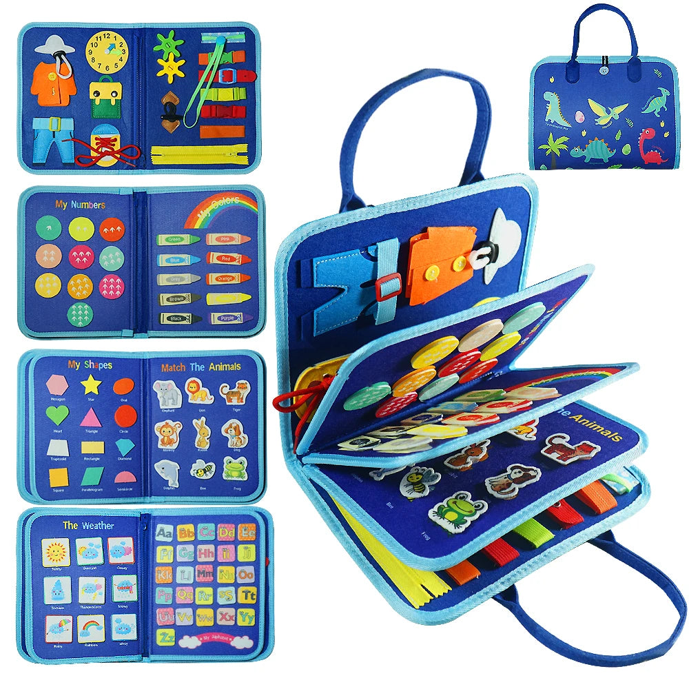 7-In-1 Montessori Busy Board &ndash; Educational Toy For Ages 3-6 DEEP BLUE