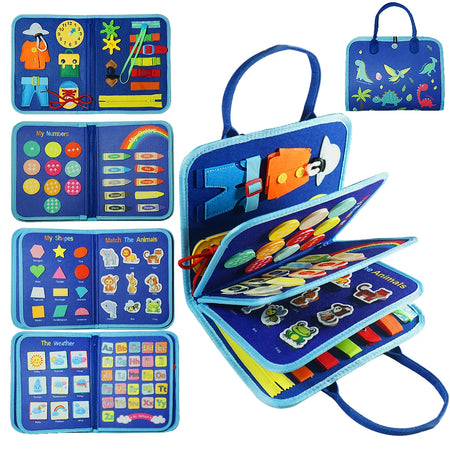 7-In-1 Montessori Busy Board &ndash; Educational Toy For Ages 3-6 DEEP BLUE