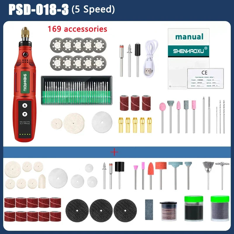 SHENHAOXU Mini Electric Grinder with USB Charging and Adjustable Speed PSD-018-3-group3