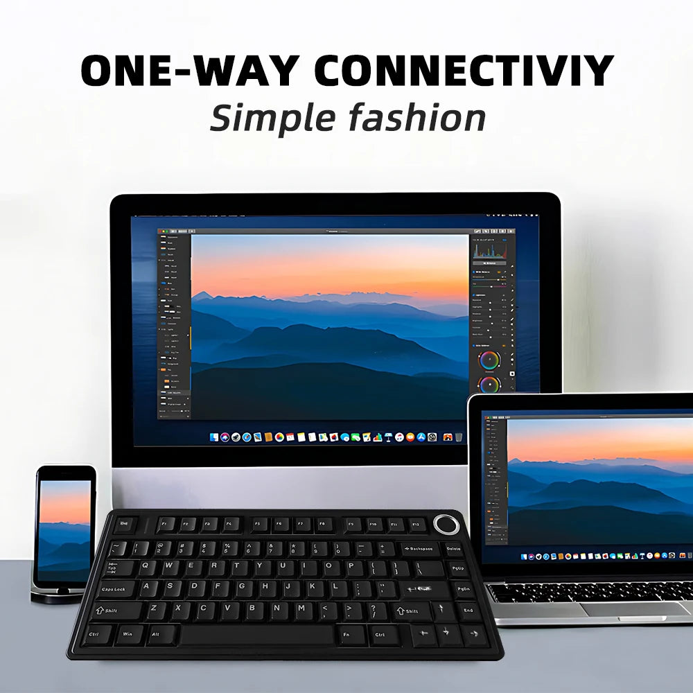 Aula F75 Wired Gaming Keyboard &ndash; RGB Backlight With Knob