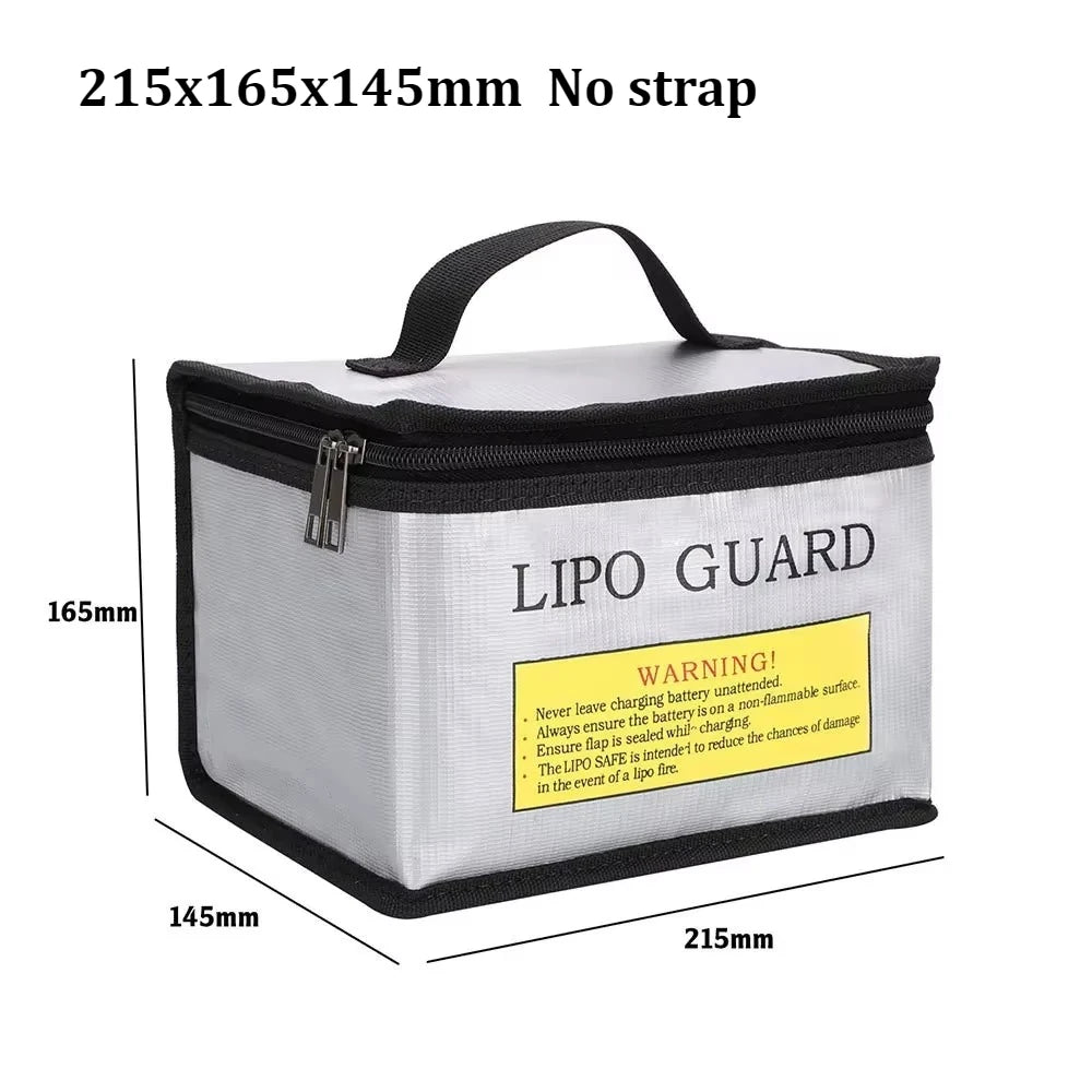 RC LiPo Battery Fireproof Storage Bag &ndash; Explosion Proof 215x145x165 No Strap
