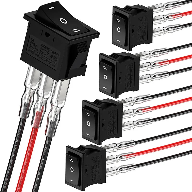 ZEXEF Mini Rocker Switch &ndash; Easy Installation with Pre-Wired Connections Style B / 15pcs