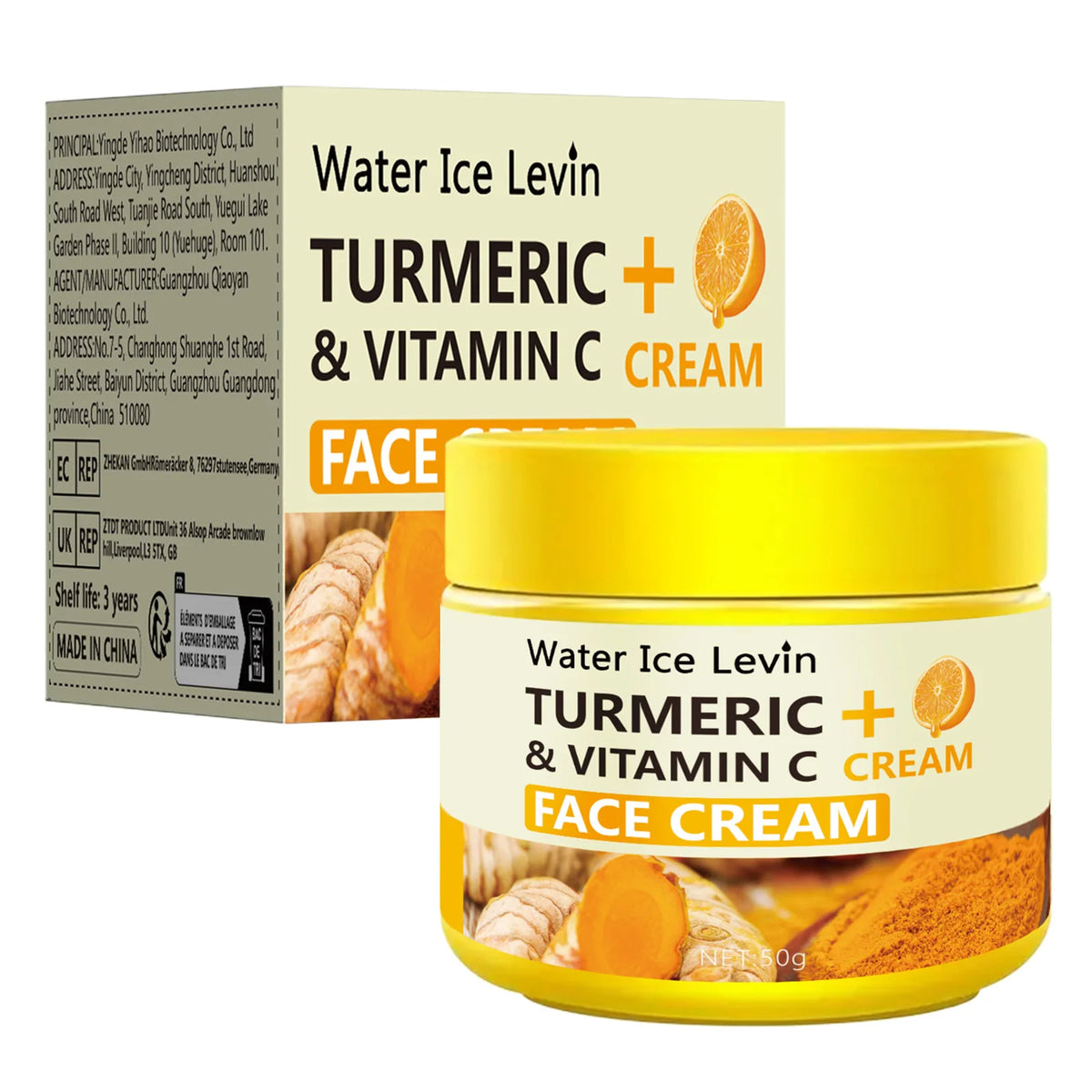 Turmeric Vitamin C Anti-Aging Moisturising Cream Yellow