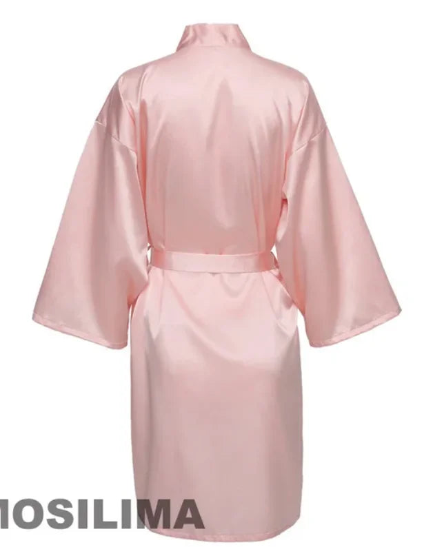 Elegant Kimono Satin Bridesmaid Bathrobe - Perfect for Wedding Parties As the photo show 2 / S