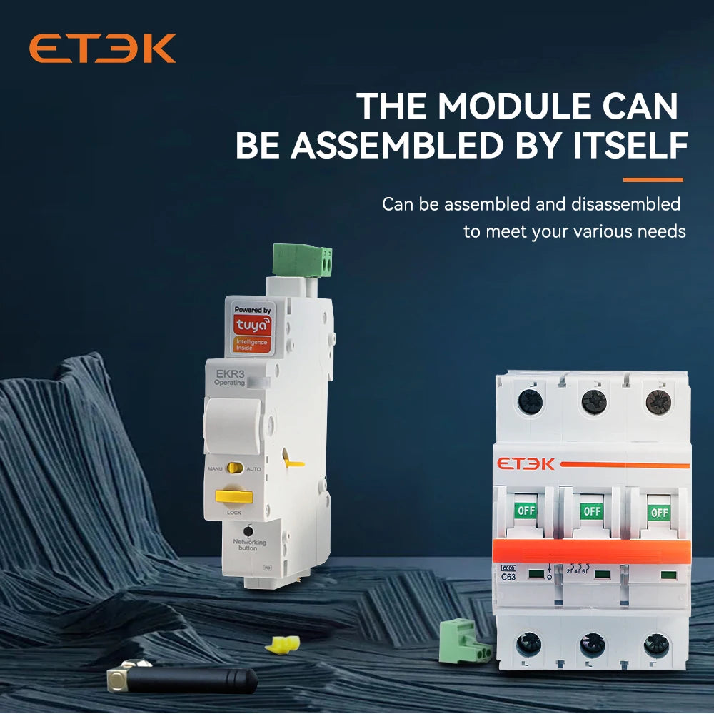 ETEK EKR3 WiFi Smart Circuit Breaker with Timed Control and Short Circuit Protection