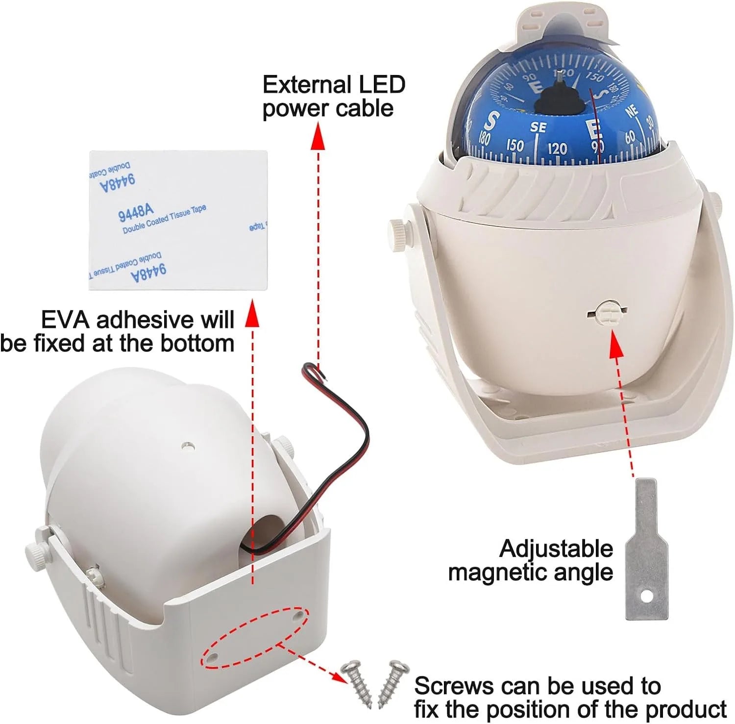 Navigation Compass Ball &ndash; Precise Deviation Adjustment