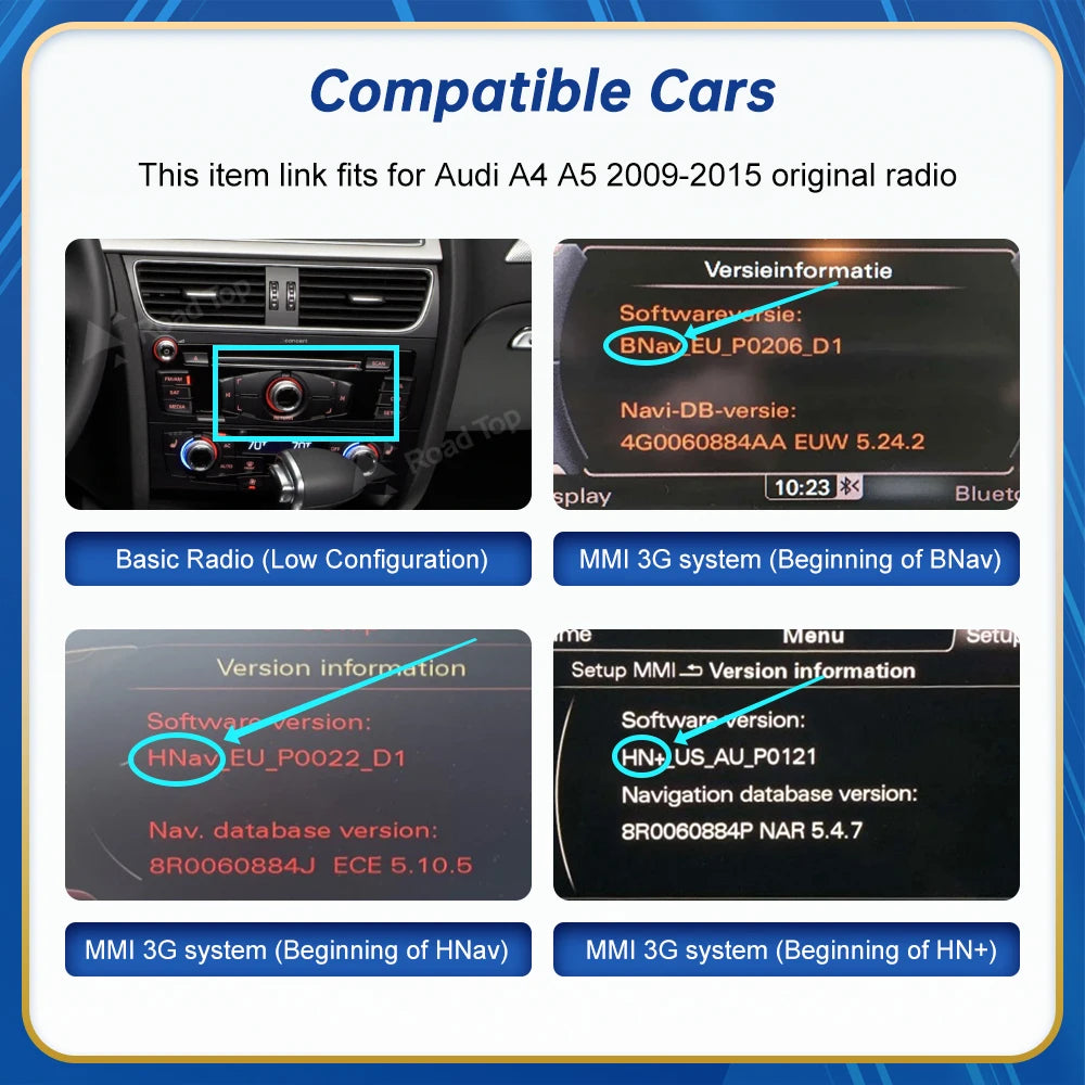 Road Top Android Auto Wireless For Audi - CarPlay Interface