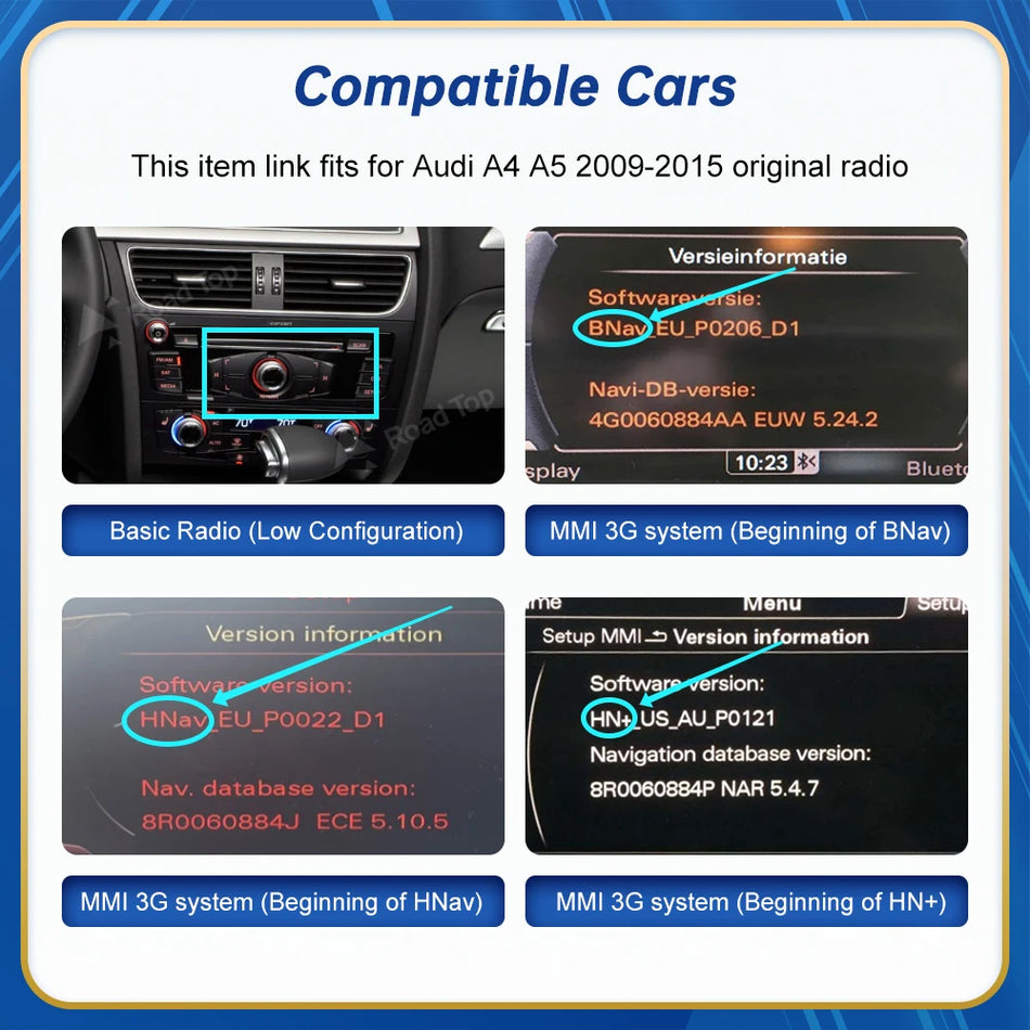 Road Top Android Auto Wireless For Audi - CarPlay Interface