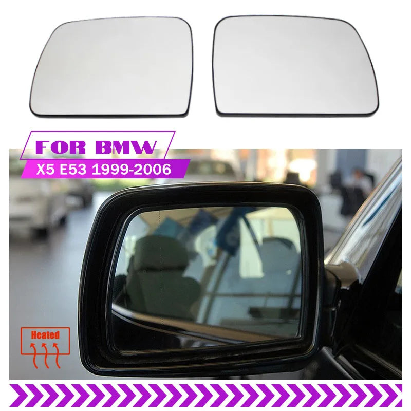 Зеркало стекло левое правое белое широкоугольное для BMW X5 E53
