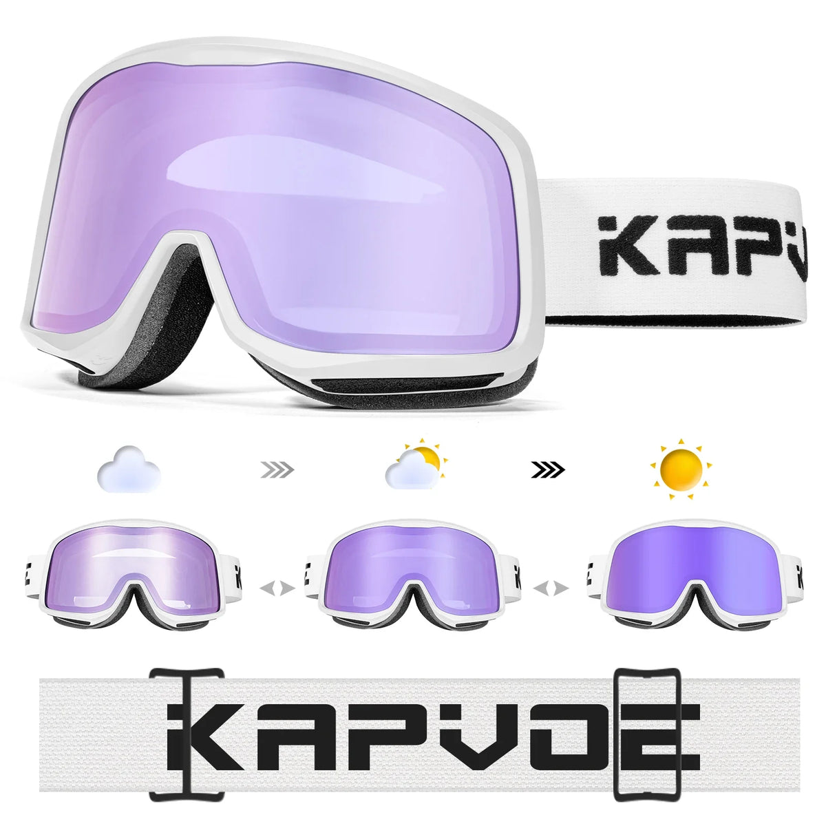 KAPVOE K0705 Goggles &ndash; Photochromic UV Protection for Sports DZ-K0705-PH-PU-06