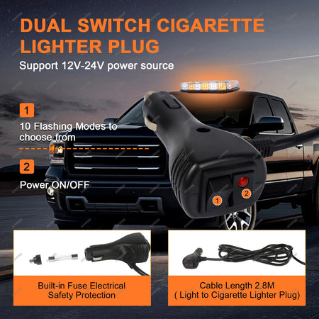 Magnetic Base LED Strobe Beacon Lights for Funeral Escort &amp; Vehicles