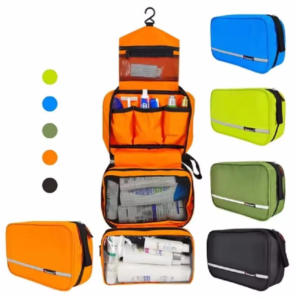 Trousse de toilette suspendue imperméable pour le voyage, grand organisateur de cosmétiques en polyester