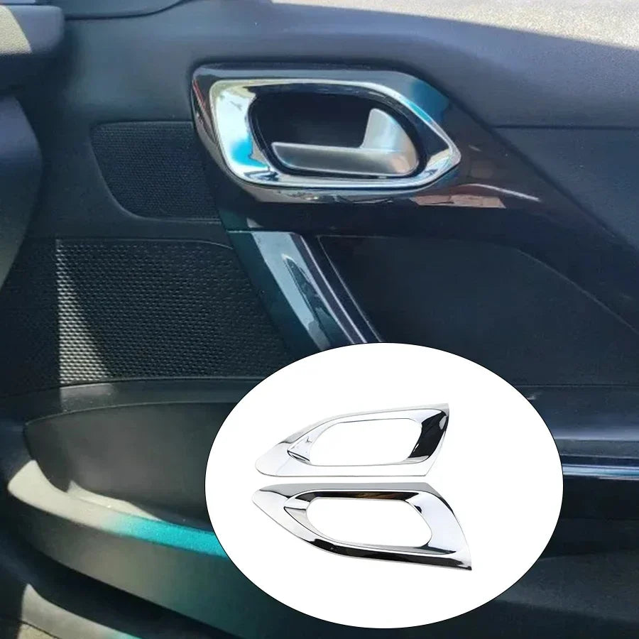 Vidinės durų rankenos dangtelio apdaila Peugeot 2008 chromo blizgus sidabras (2014-2018)