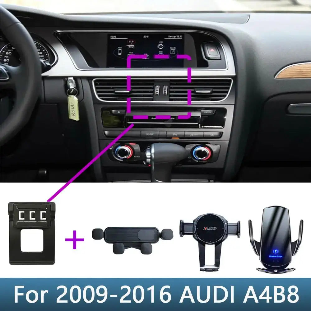Audi A4 B8 A5 Wireless Car Phone Holder Base Bracket