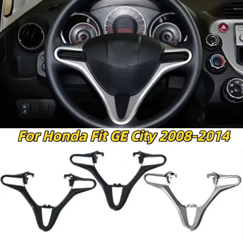 Carbon Fiber Steering Wheel Trim Strip for Honda Fit GE City 2008-2014 by InterCyprus Trading Ltd