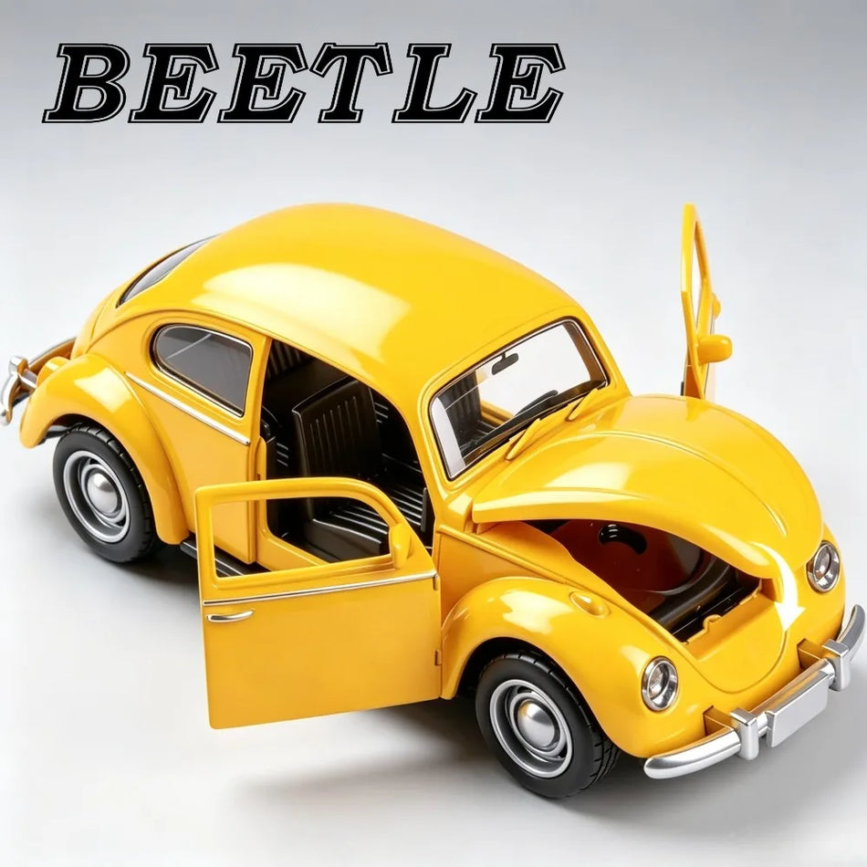 1:36 Model de Mașină Vintage Beetle din Metal, Uși Deschise, Caroserie Durabilă din Aliaj