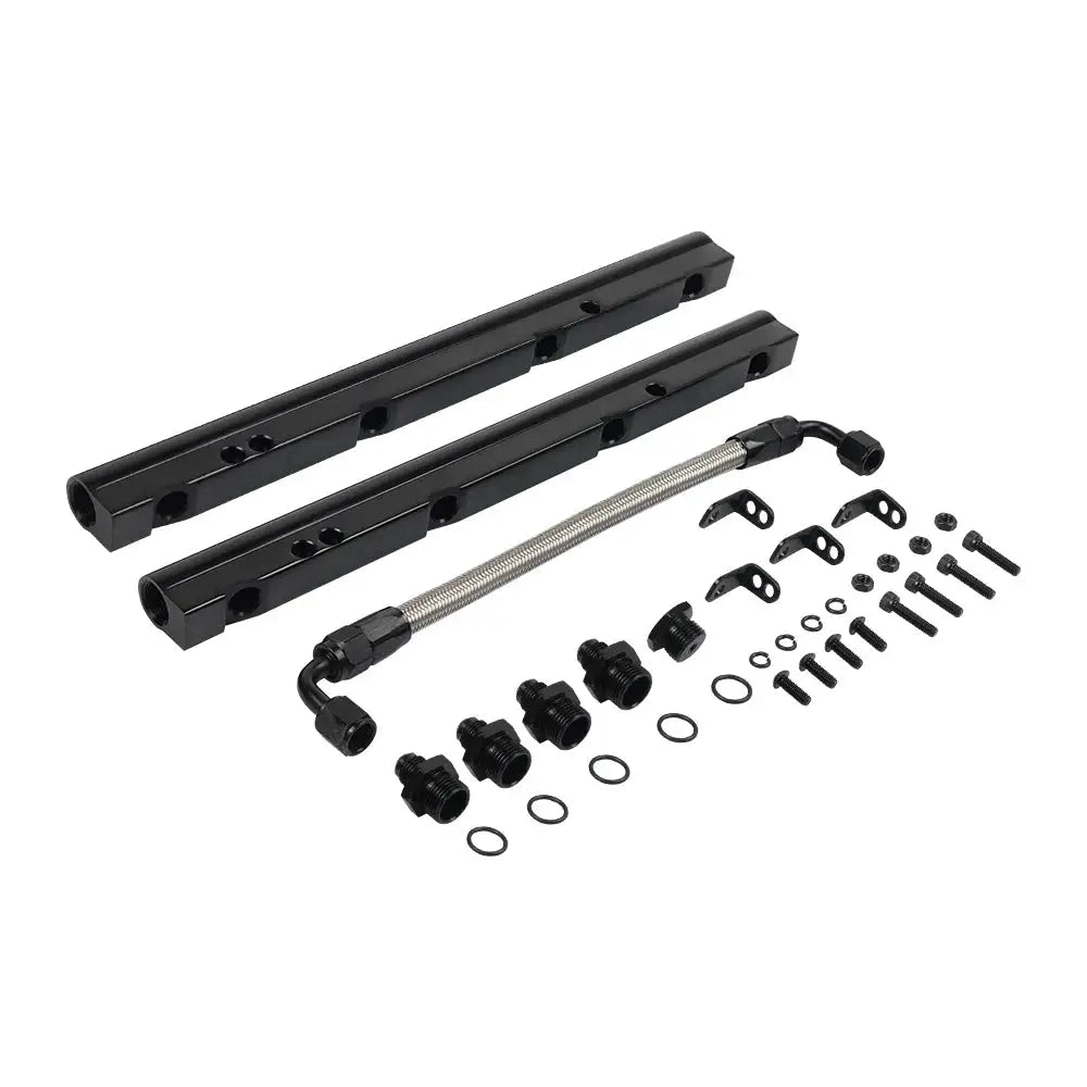 Black Billet Fuel Rail Kit For OE LS1 LS6 Intake Manifold 6AN + Hardware FPR-1045 by InterCyprus Trading Ltd