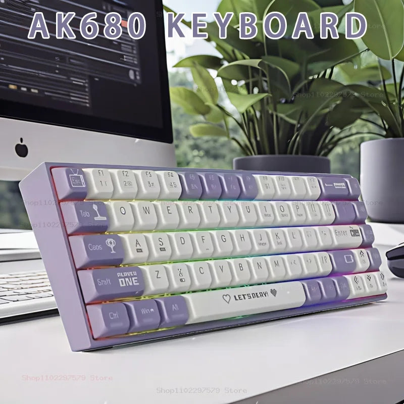AK680 Mechanical Keyboard - 65 Percent Hot Swap Bluetooth