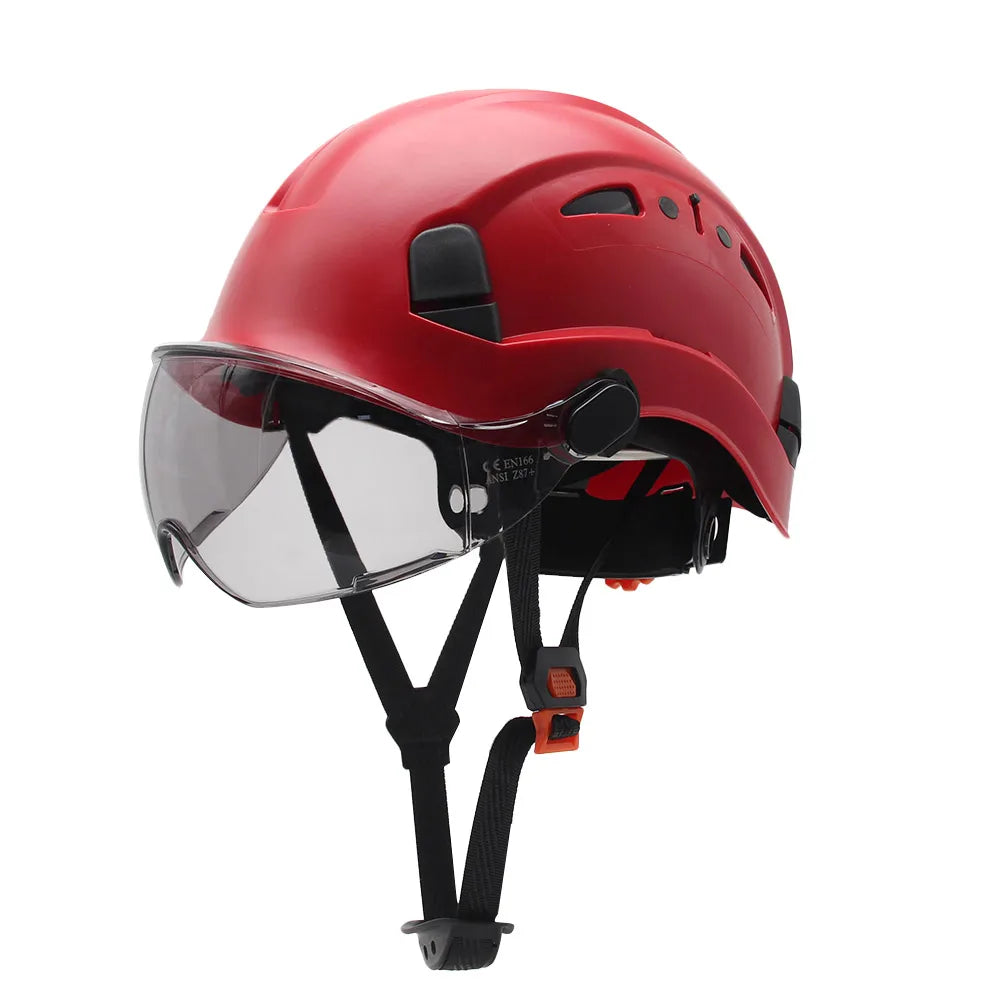 CR08 Safety Helmet With Visor &ndash; Lightweight Head Protection red dark lens