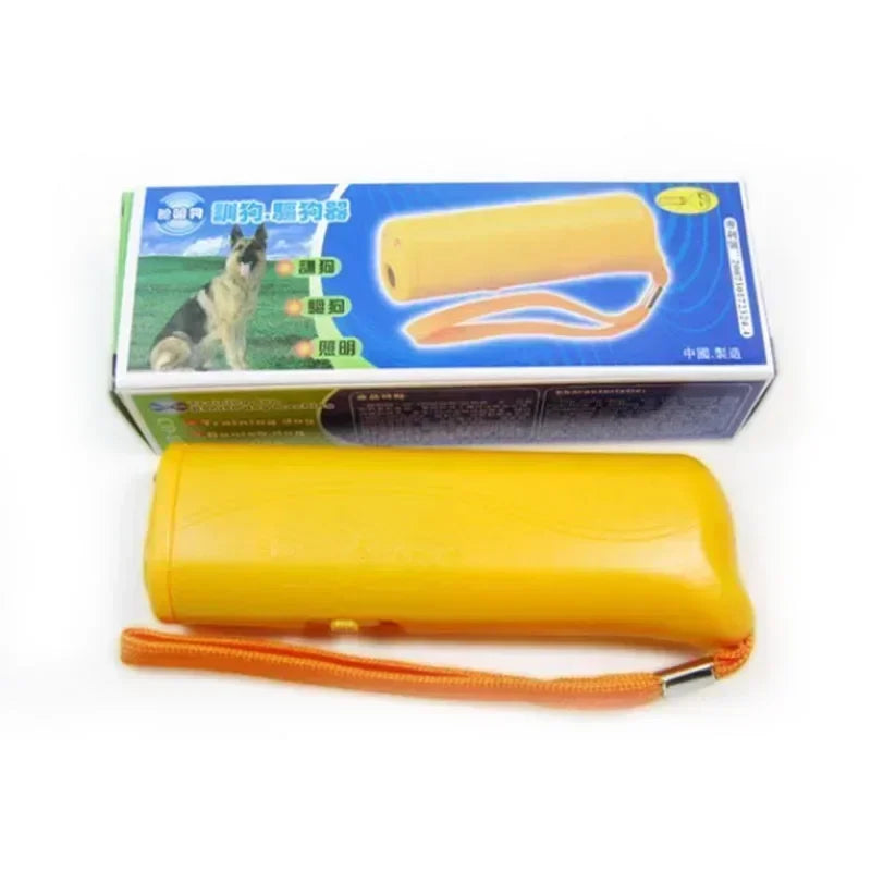3-in-1 Ultrasonic Dog Bark Stopper &amp; Trainer with LED Flashlight