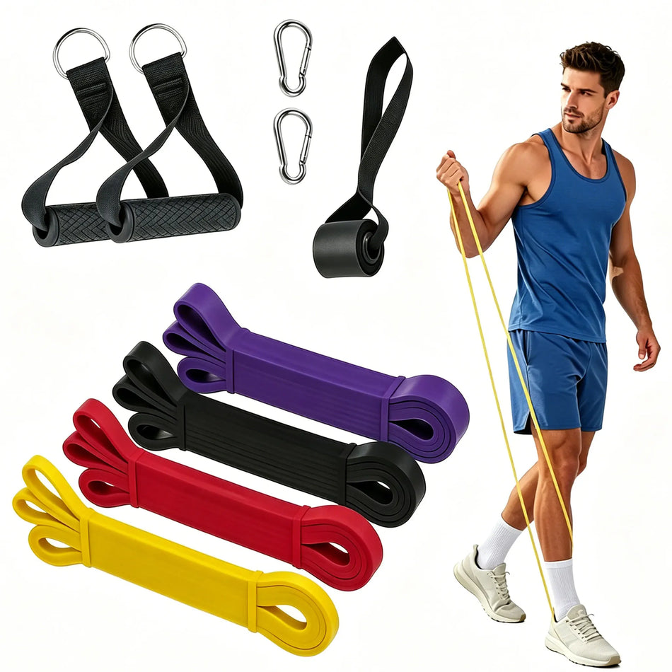 Vollkörper-Powerband-Set für Home-Workouts mit Klimmzugseil und Stange