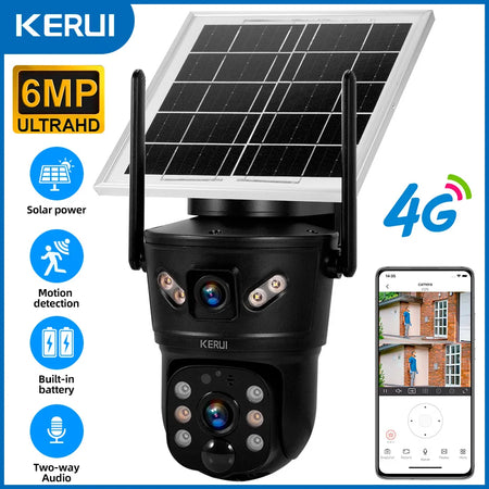 KERUI 6MP Solar Security Camera Solar 4G Cam / CHINA