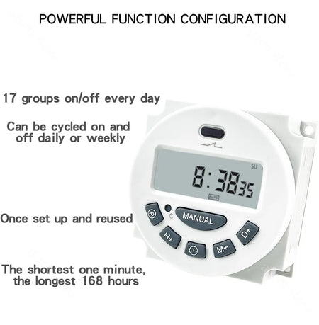 L701 Electronic LCD Digital Timer Switch &ndash; Weekly Schedule 12V
