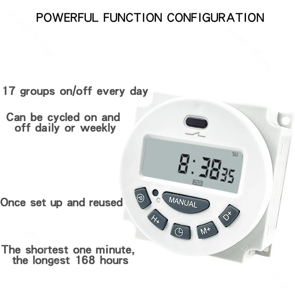 L701 Electronic LCD Digital Timer Switch &ndash; Weekly Schedule 12V