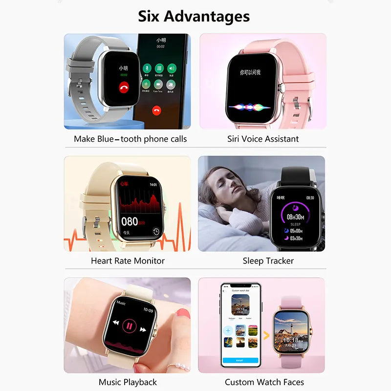 🟠 Sport Smart Watch Fitness Clock Health Monitor Водонепроницаемые умные часы Bluetooth Call Watches для мужчин Женщины ios Xiaomi Huawei 2023