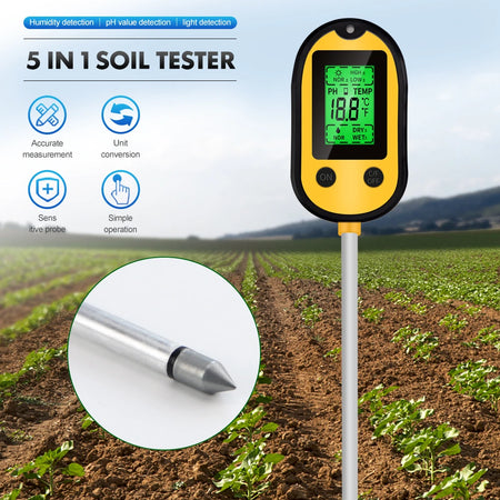 5 In 1 Soil Meter &ndash; Moisture Acidity Temp Sunlight Default Title