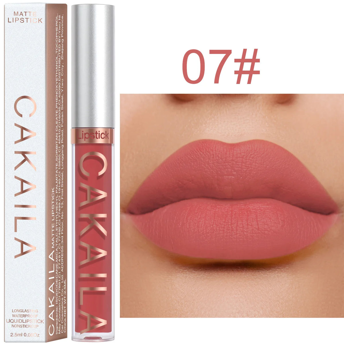 18 Colour Matte Lipstick - Non-Stick Cup Waterproof Lip Gloss 07
