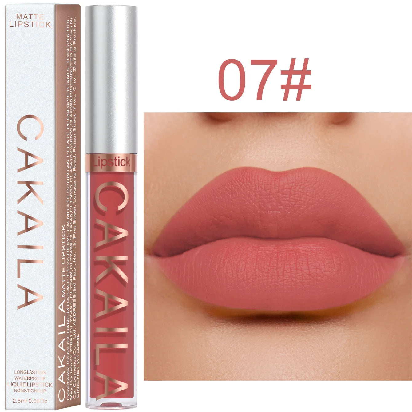 18 Colour Matte Lipstick - Non-Stick Cup Waterproof Lip Gloss 07