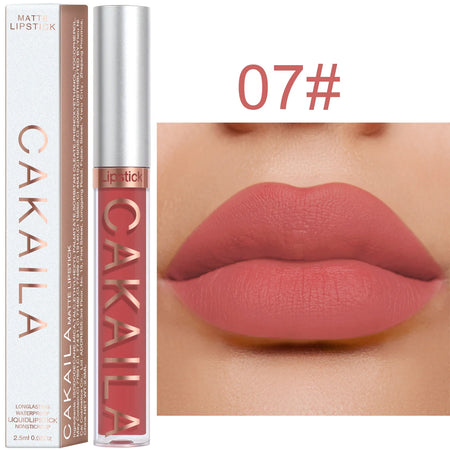18 Colour Matte Lipstick - Non-Stick Cup Waterproof Lip Gloss 07